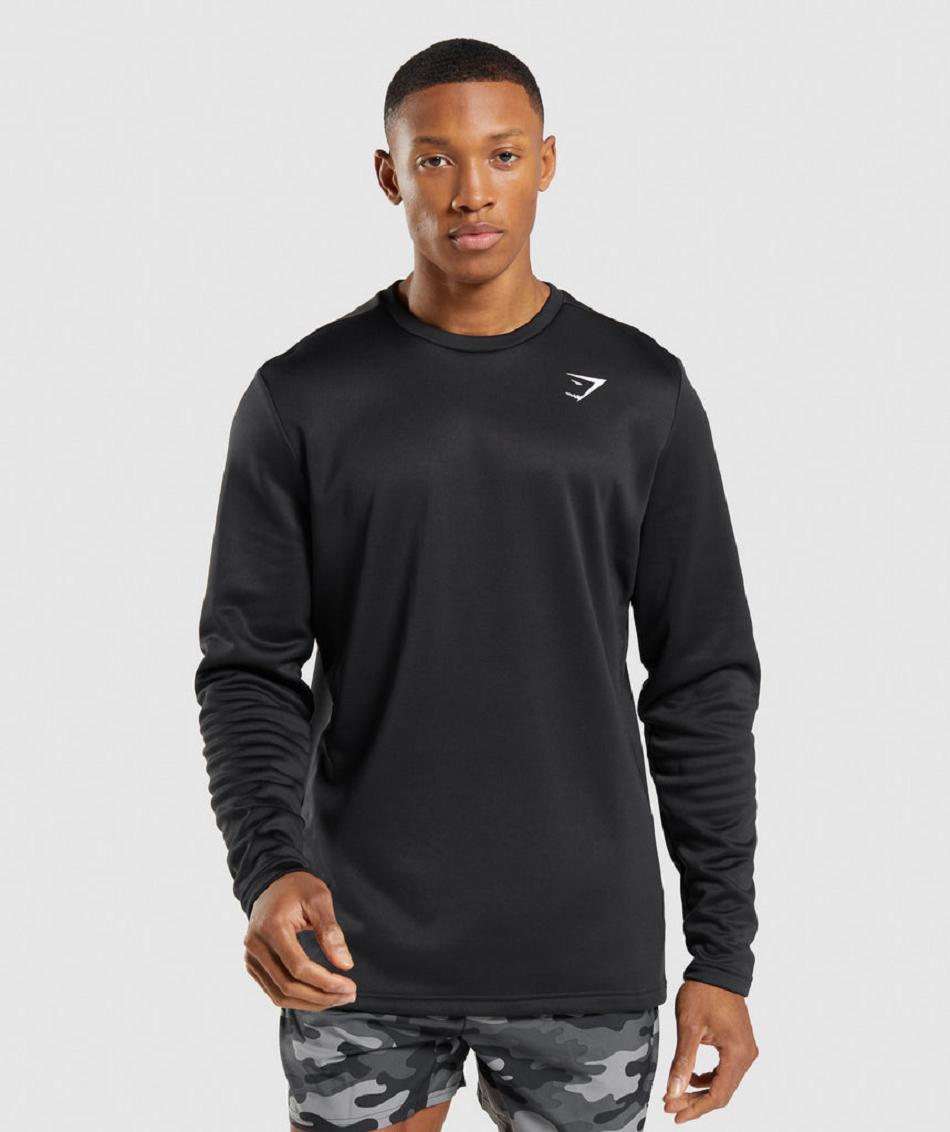 Correr Con Capucha Gymshark Arrival Crew Sweatshirt Hombre Negras | CO 3669HAP